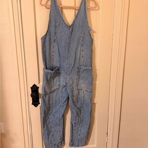 We The Free High Roller Light Blue Denim Overalls